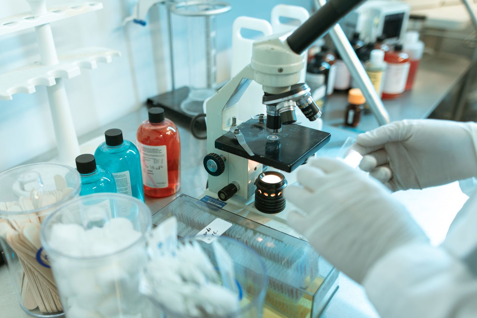 Laboratory work — biotechnology illustration